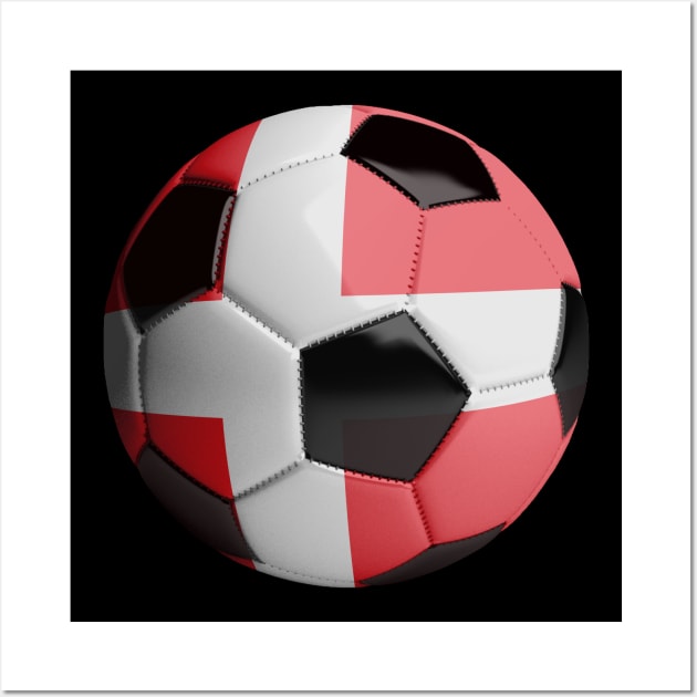 Denmark Flag Soccer Ball Wall Art by reapolo